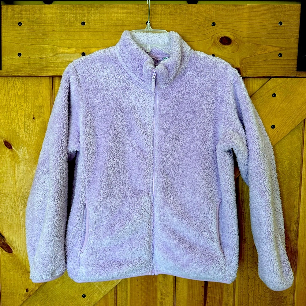 Girls Uniqlo Fuzzy Fleece Purple Jacket